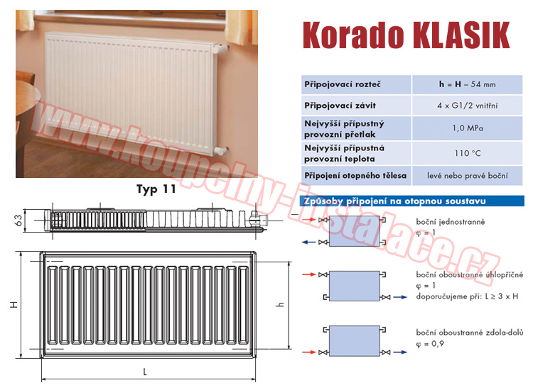 Raditor KORADO Radik Klasik typ 11 300x3000 - Kliknutm na obrzek zavete