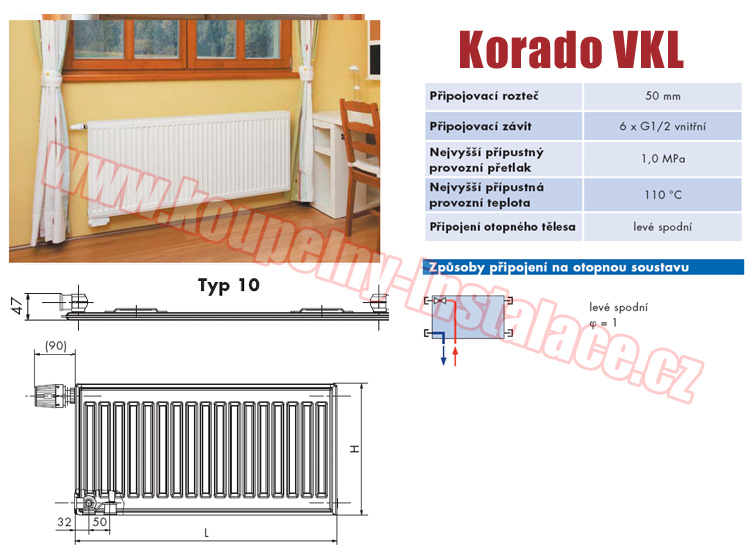 Raditor KORADO Radik VKL typ 10 300x3000 - Kliknutm na obrzek zavete