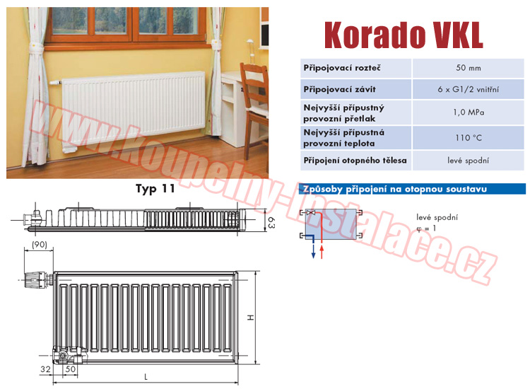 Raditor KORADO Radik VKL typ 11 900x1000 - Kliknutm na obrzek zavete